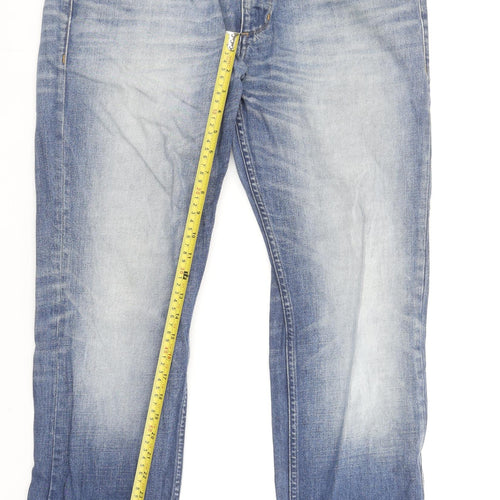 Wrangler Men's Blue 33W 32L Greensboro Straight Denim Jeans