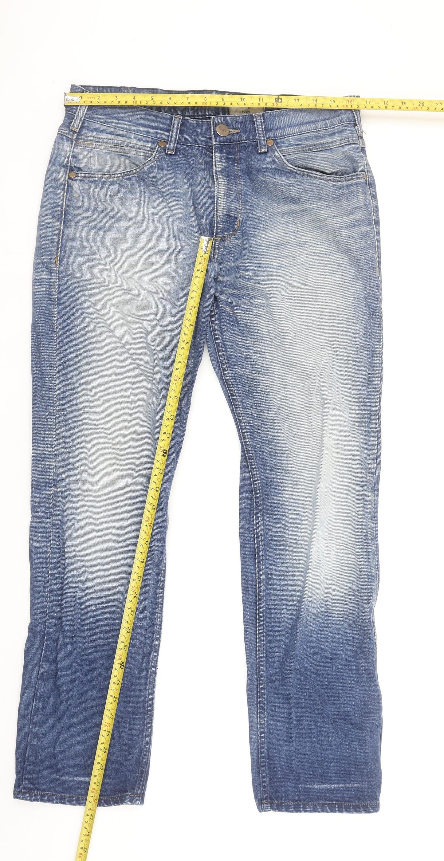 Wrangler Men's Blue 33W 32L Greensboro Straight Denim Jeans