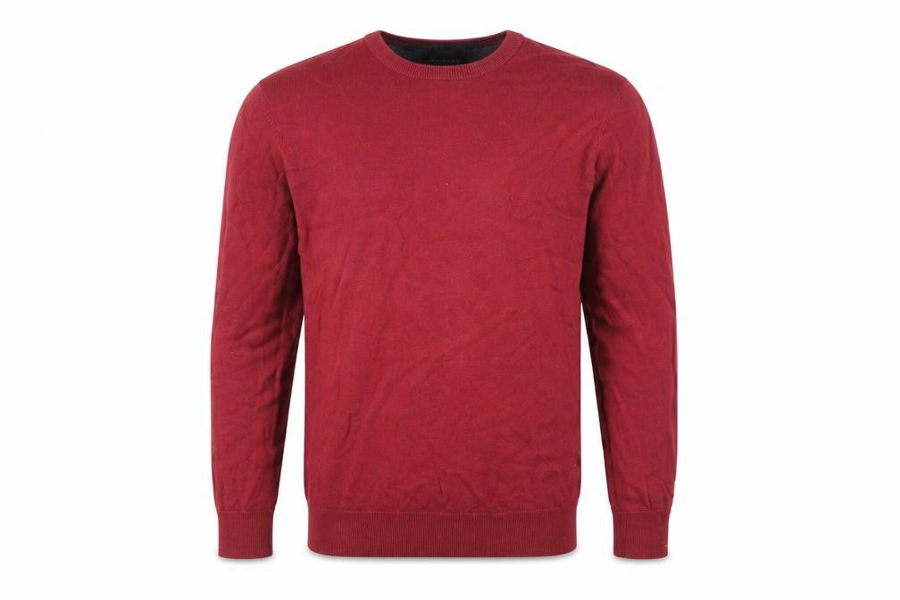 Front view of RESERVED Men's Red Cotton Crew Neck jumper L