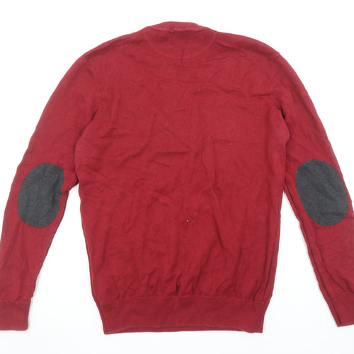 Reserved Men's Red Cotton Crew Neck Pullover Jumper L