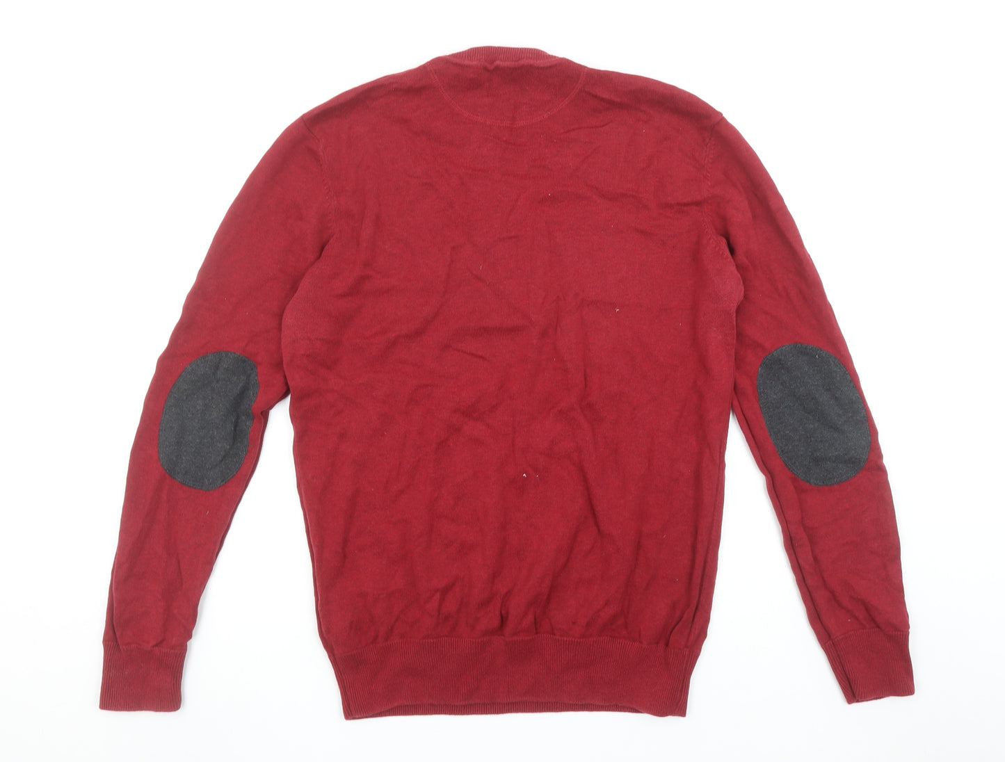 Reserved Men's Red Cotton Crew Neck Pullover Jumper L