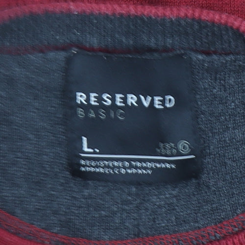 Reserved Men's Red Cotton Crew Neck Pullover Jumper L