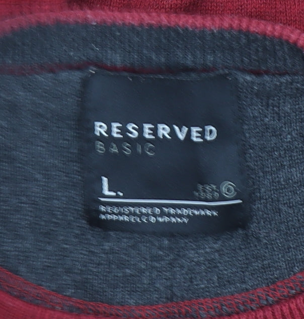 Reserved Men's Red Cotton Crew Neck Pullover Jumper L