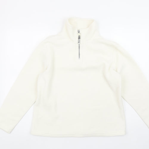 Active Women's Ivory Fleece 1/2 Zip Pullover Sweatshirt Size 10/12