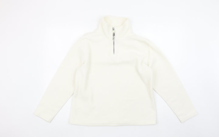 Active Women's Ivory Fleece 1/2 Zip Pullover Sweatshirt Size 10/12