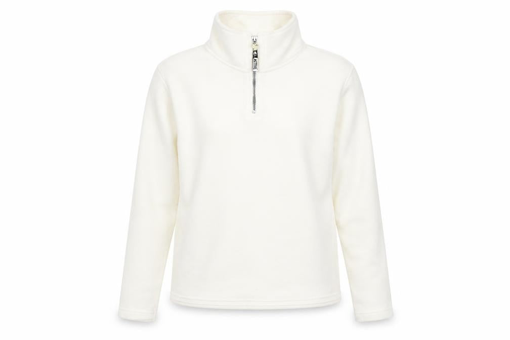 Front view of Active Women's Ivory Fleece 1/2 Zip Pullover Sweatshirt, size 10/12