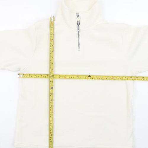 Active Women's Ivory Fleece 1/2 Zip Pullover Sweatshirt Size 10/12