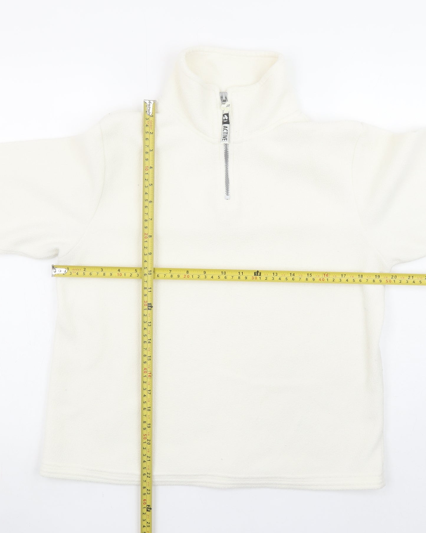 Active Women's Ivory Fleece 1/2 Zip Pullover Sweatshirt Size 10/12