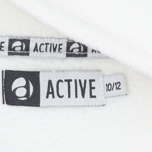 Active Women's Ivory Fleece 1/2 Zip Pullover Sweatshirt Size 10/12