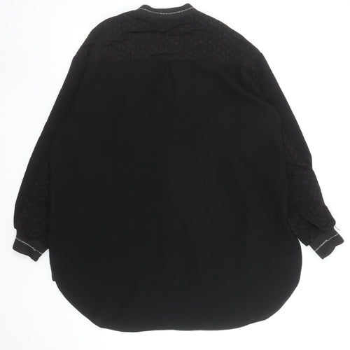 My 312 Womens Black Long Sleeve Zip Front Relaxed Fit Top Size 2