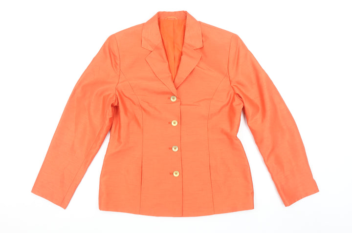 Steilmann Women’s Orange Polyester Single-Breasted Blazer Jacket Size 12
