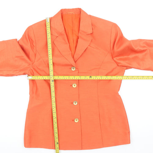Steilmann Women’s Orange Polyester Single-Breasted Blazer Jacket Size 12
