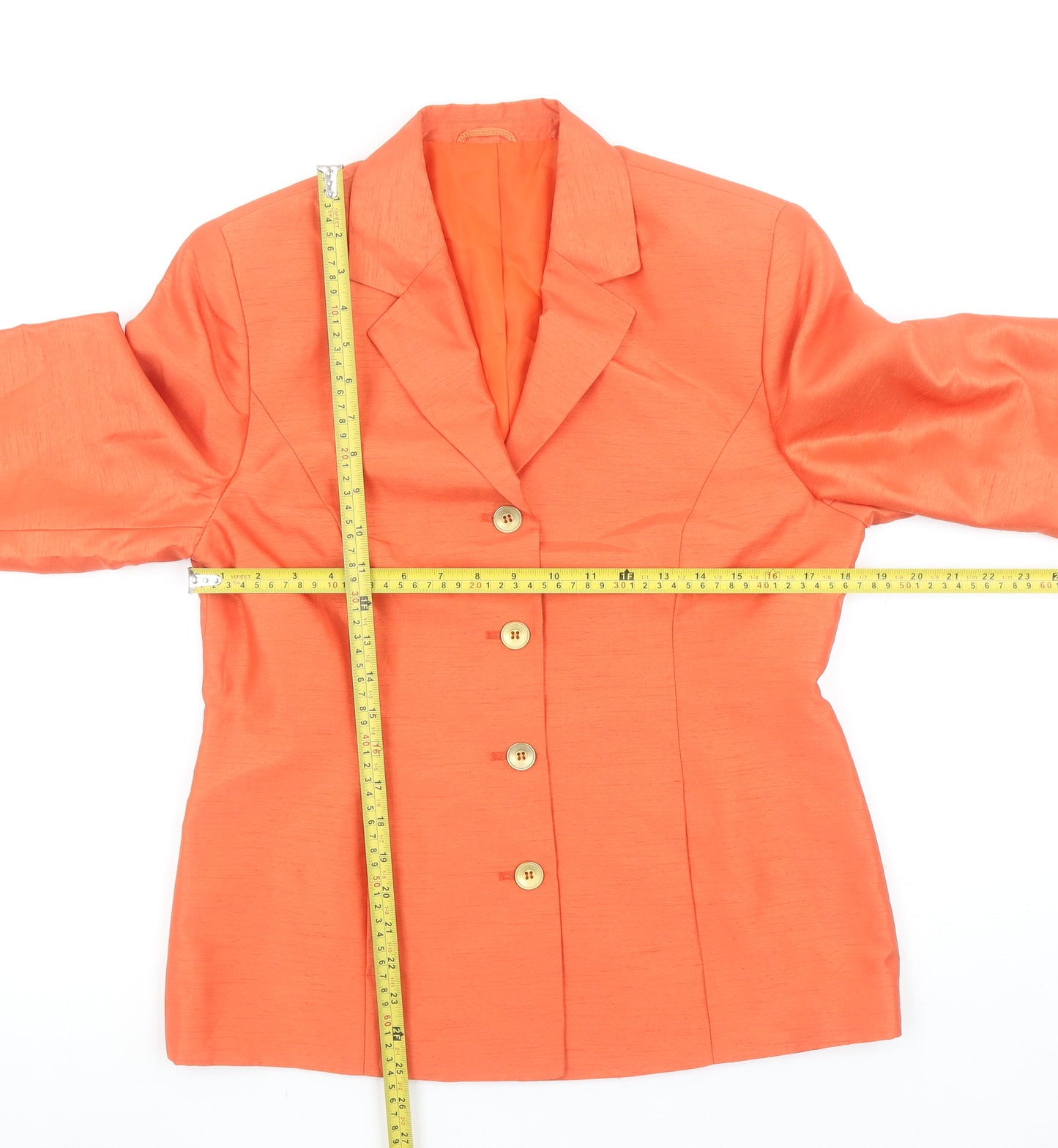 Steilmann Women’s Orange Polyester Single-Breasted Blazer Jacket Size 12