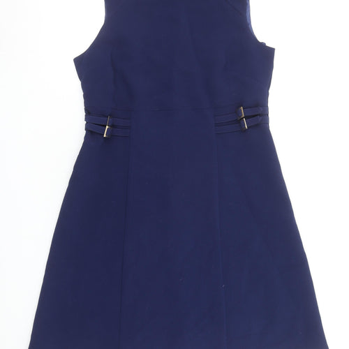 F&F Women’s Blue High Neck Sleeveless A-Line Dress Size 14