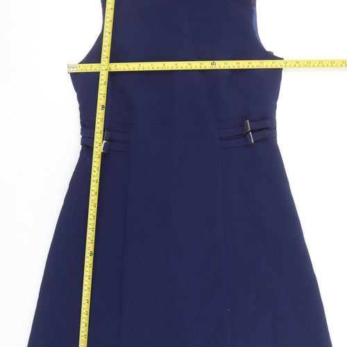 F&F Women’s Blue High Neck Sleeveless A-Line Dress Size 14