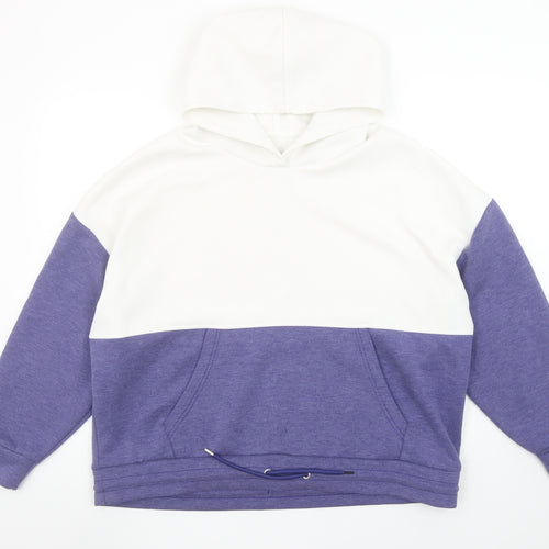 Dunnes Stores Women’s White & Purple Colourblock Hoodie Size L