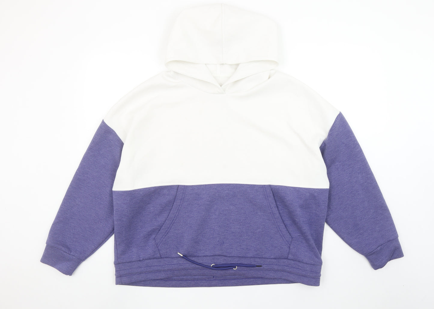 Dunnes Stores Women’s White & Purple Colourblock Hoodie Size L
