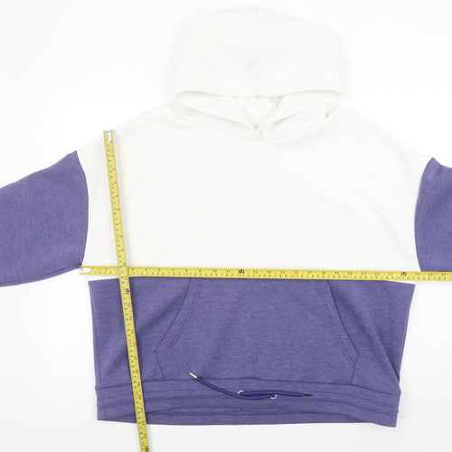 Dunnes Stores Women’s White & Purple Colourblock Hoodie Size L