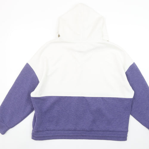 Dunnes Stores Women’s White & Purple Colourblock Hoodie Size L