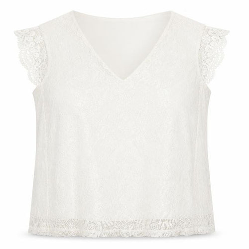 Pieces Women Ivory Lace V-Neck Camisole Blouse Size L