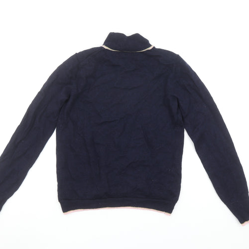 Cath Kidston Womens Navy Blue Roll Neck Wool Jumper Size S