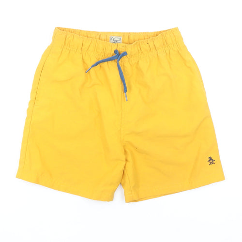 Penguin Boys Yellow Swim Shorts 10-11 Years Elastic Waist Drawstring