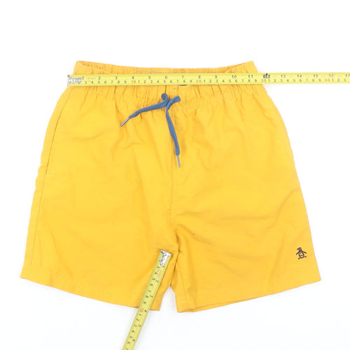 Penguin Boys Yellow Swim Shorts 10-11 Years Elastic Waist Drawstring