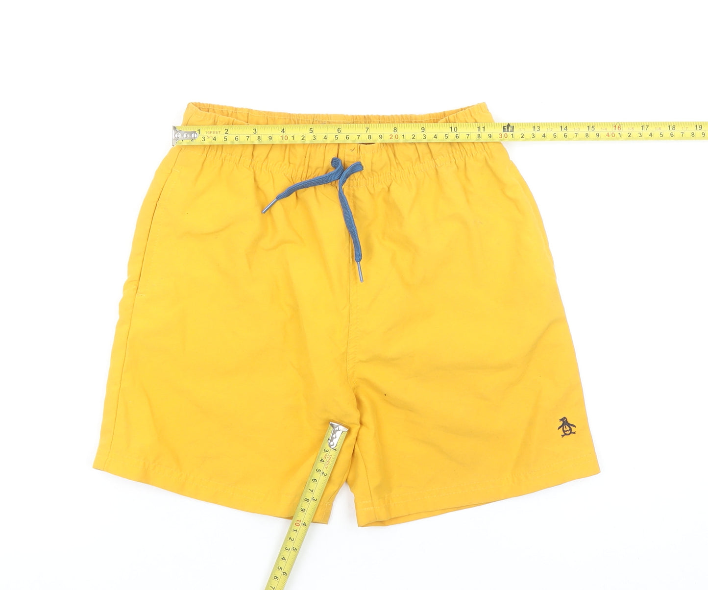 Penguin Boys Yellow Swim Shorts 10-11 Years Elastic Waist Drawstring