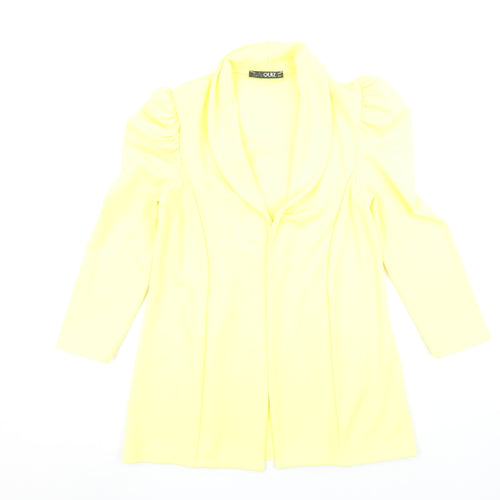Quiz Women's Yellow Shawl Lapel Slim Fit Long Sleeve Blazer Size 6