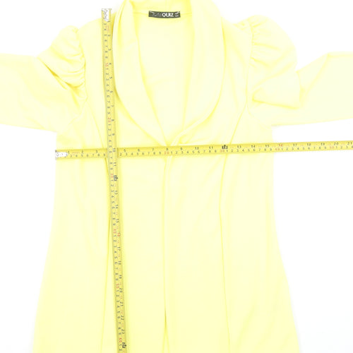 Quiz Women's Yellow Shawl Lapel Slim Fit Long Sleeve Blazer Size 6