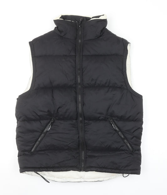 NEW-GEN Men’s Black Puffer Waistcoat S Insulated Nylon Gilet