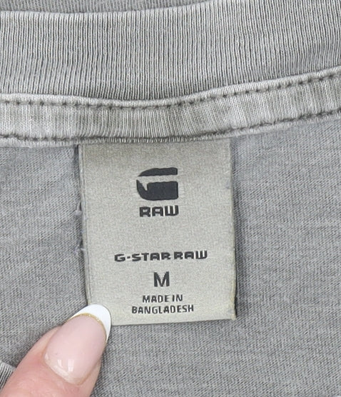 G-Star RAW Men’s Grey Short Sleeve Crew Neck Cotton T-Shirt M