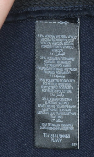 Marks and Spencer Women Navy Size 8 Short Herringbone Ankle Leggings