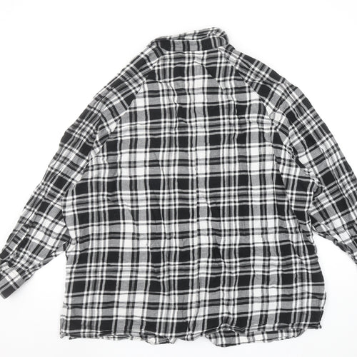 ASOS DESIGN Women’s Black Plaid Cotton Button-Up Shirt Size 16