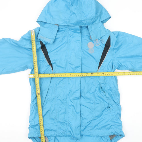 Crivit Women Blue Waterproof Hooded Rain Jacket Size 10/12