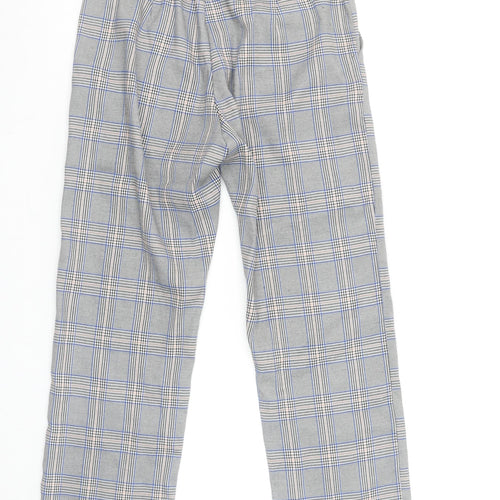 JCL Women’s Grey Check Straight Leg Trousers Size S