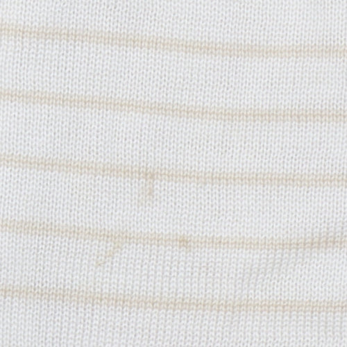 Puma Men Beige Striped Full Zip High Neck Cotton Jumper L