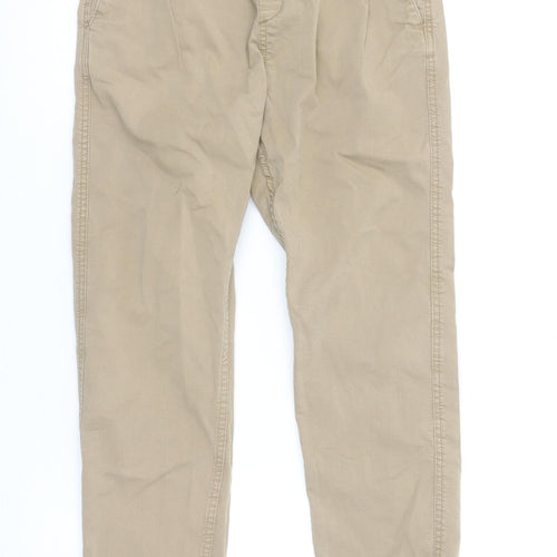 Bershka Women’s Beige Cotton Jogger Trousers Size 6