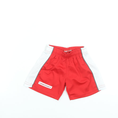 Little Kickers Boys Red Athletic Shorts Size LK Polyester Elastic Waist