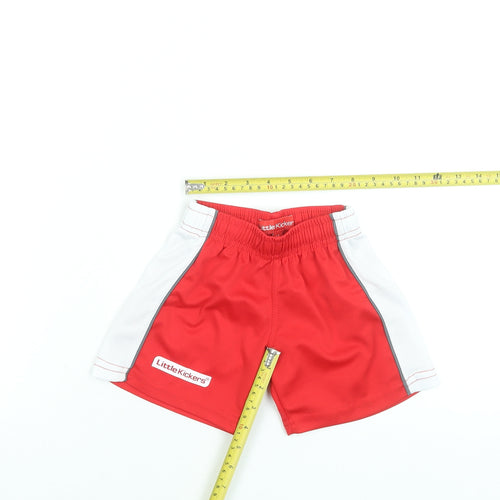 Little Kickers Boys Red Athletic Shorts Size LK Polyester Elastic Waist