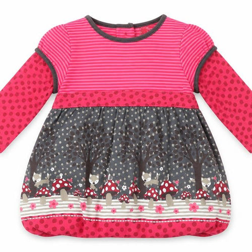 Sprout Girls Pink Long Sleeve A-Line Dress Size Newborn Woodland Print
