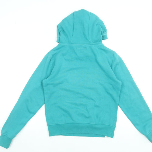 Henleys Girls Blue Pullover Hoodie Size L Graphic Print Cotton Blend
