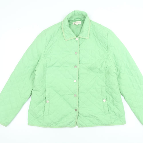 Clodagh Gallagher Women's Green Quilted Mid-Length Jacket Size 14