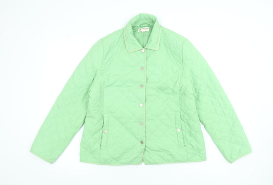 Clodagh Gallagher Women's Green Quilted Mid-Length Jacket Size 14