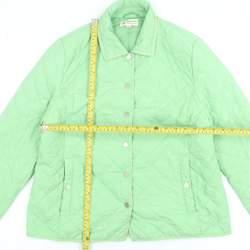 Clodagh Gallagher Women's Green Quilted Mid-Length Jacket Size 14