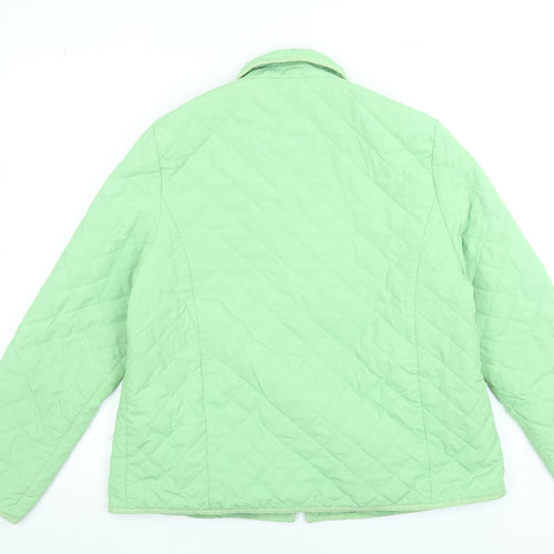 Clodagh Gallagher Women's Green Quilted Mid-Length Jacket Size 14