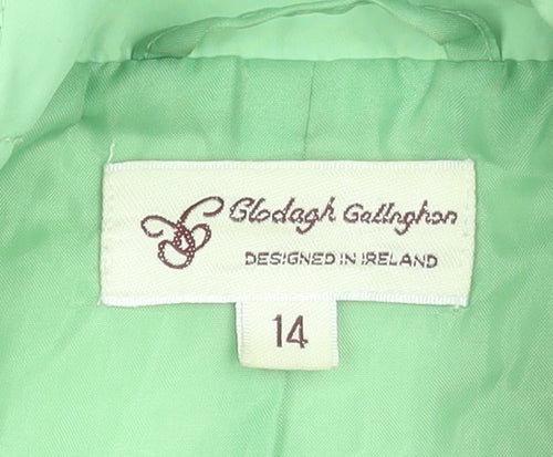 Clodagh Gallagher Women's Green Quilted Mid-Length Jacket Size 14