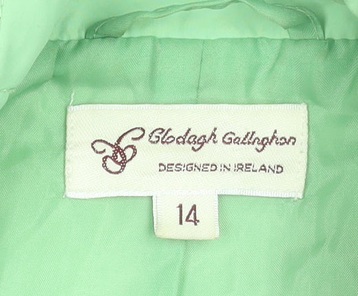 Clodagh Gallagher Women's Green Quilted Mid-Length Jacket Size 14
