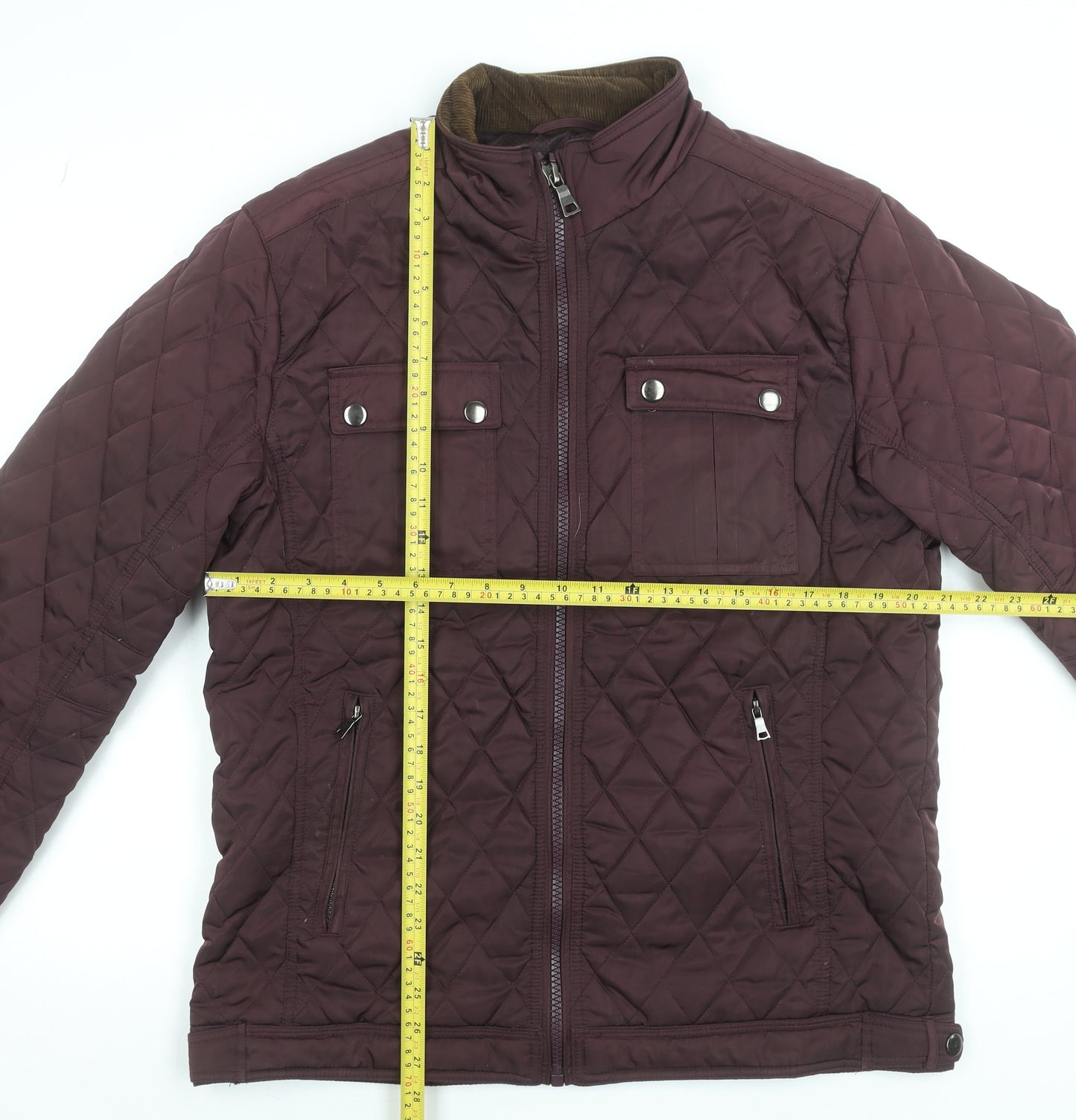 St. Bernard Men's Brown Quilted Polyester Mid-Length Jacket L