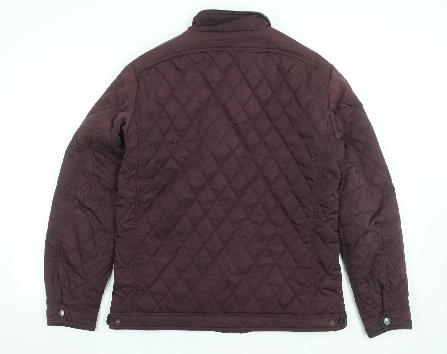 St. Bernard Men's Brown Quilted Polyester Mid-Length Jacket L